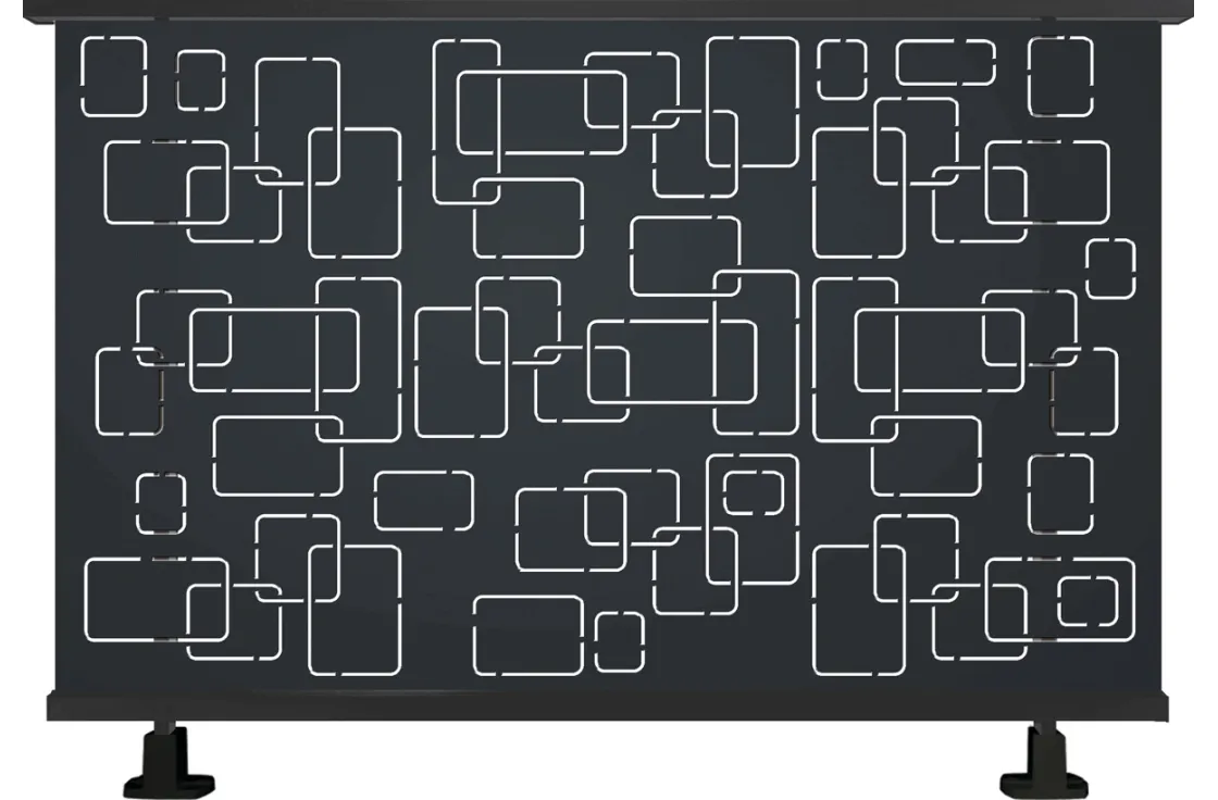 Garde-corps alu contemporain aux motifs géométriques