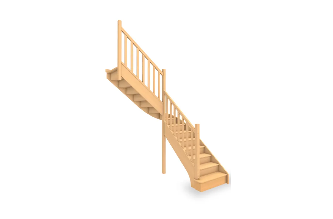 Escalier standard 1/4 tournant milieu