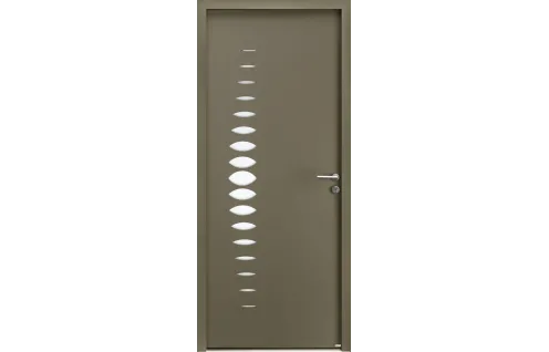 Porte moderne avec petit vitrage arrondi