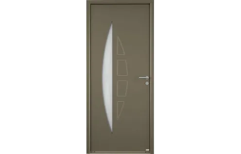 porte moderne grand vitrage demi-lune