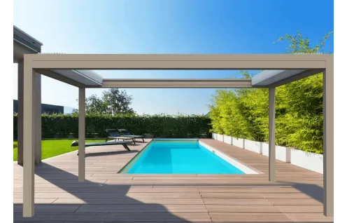 Pergola bioclimatique à lames rétractables