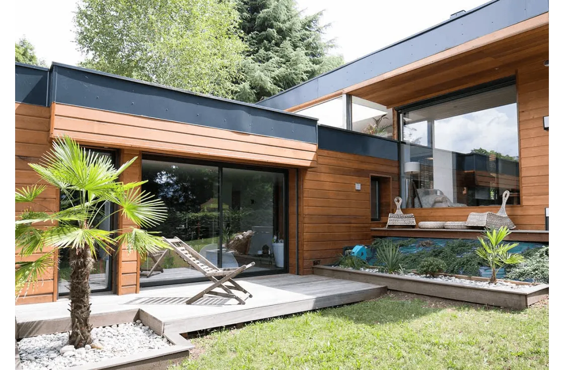 Baie vitrée aluminium gris anthracite