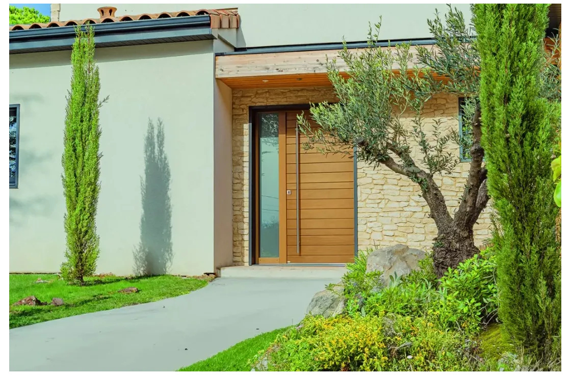 Porte bois pleine rainurée